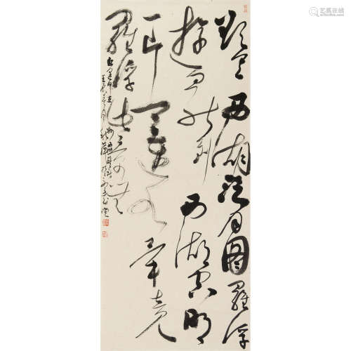 胡秋萍（b.1962） 2012年作 书法 镜片 纸本水墨