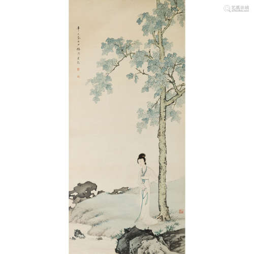 陈少梅（1909～1954） 1941年作 仕女 镜片 纸本设色