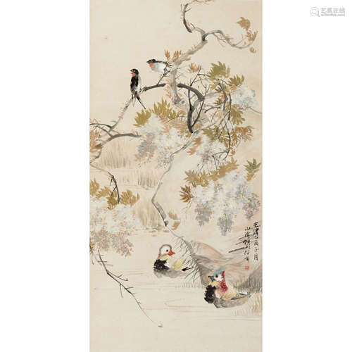 任伯年（1840～1896） 1885年作 花鸟 立轴 纸本设色