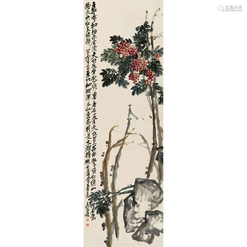 吴昌硕（1844～1927） 花卉 立轴 纸本设色