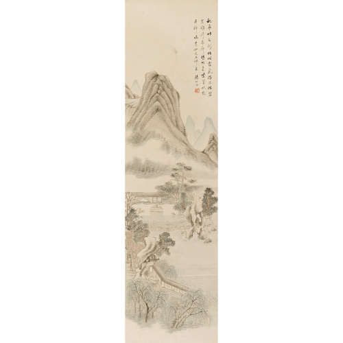 汤贻汾（1778～1853） 山水 立轴 纸本设色