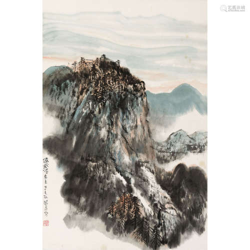 何海霞（1908～1998） 忆峨眉景色 立轴 纸本设色