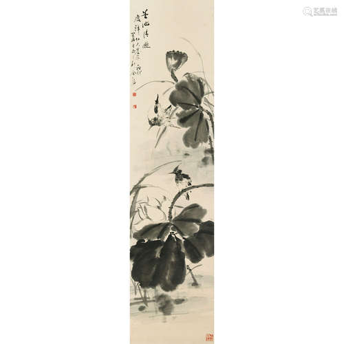 金榕（1885～1928） 1923年作 墨池清趣 立轴 纸本设色