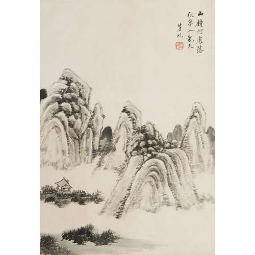 陈曾寿（1878～1949） 山水 镜框 纸本设色