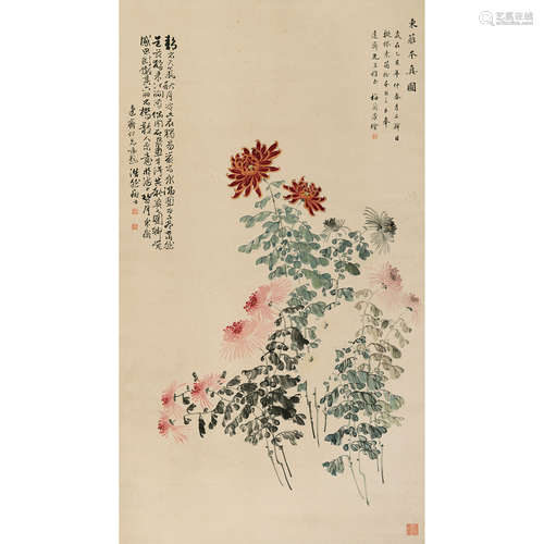 梅兰芳（1894～1961） 1936年作 东篱本真图 立轴 纸本设色