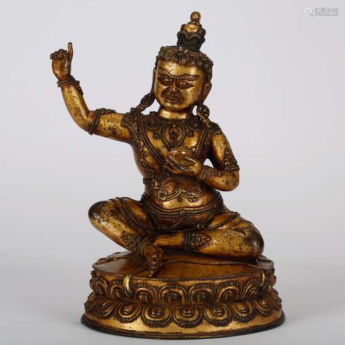 CHINESE GILT BRONZE FIGURE OF BUDDHA