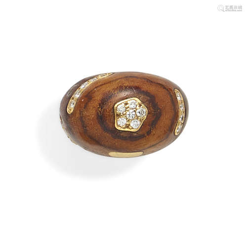 A wood, diamond and 18k gold ring, Angela Cummings for Tiffany & Co.