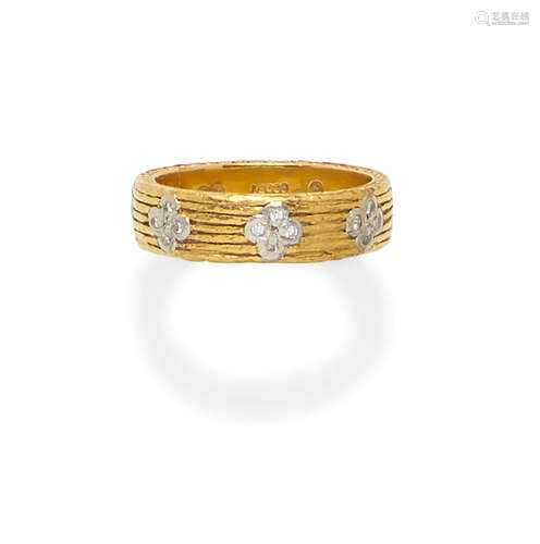 A diamond, 22k gold and platinum band, Cathy Waterman