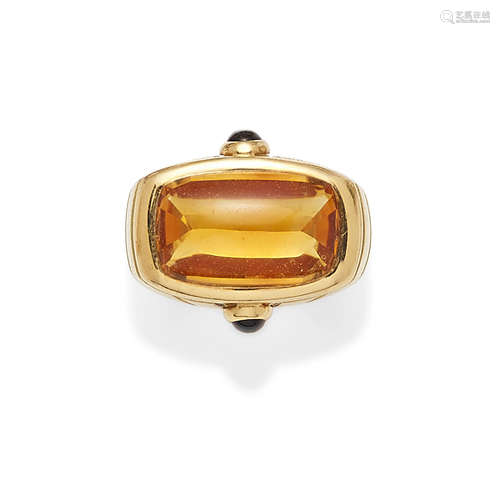 A citrine, green tourmaline and 18k gold ring, Van Cleef & Arpeles, French