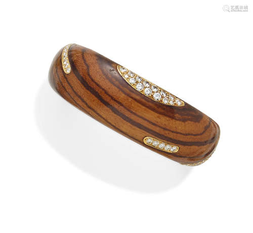 A wood, diamond and 18k gold cuff, Angela Cummings for Tiffany & Co.