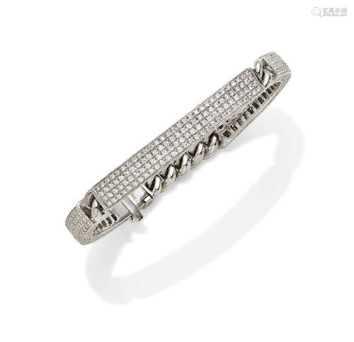 A diamond and 18k white gold bracelet