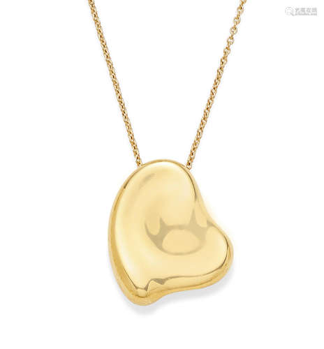 An 18k gold 'Full Heart' pendant on chain, Elsa Peretti for Tiffany & Co., Spanish