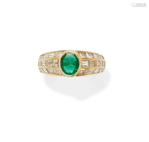 An Emerald, Diamond and 18k Gold Ring, Tiffany & Co.