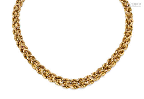 An 18k gold necklace, French