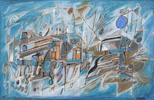 Manuel Amorim (1950)Composition, 1977 Pastel su...