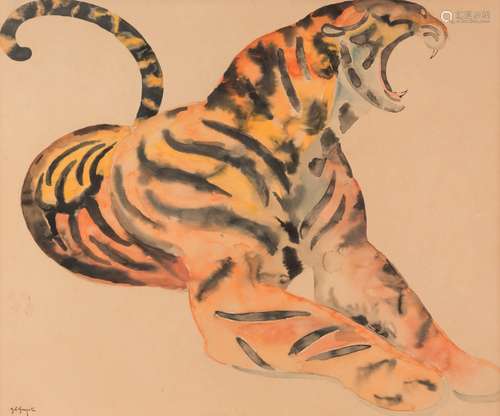 Georges Lucien GUYOT (1885 1973)Tigre rugissant...