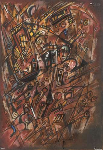 Manuel Amorim (1950)Composition, 1975 Pastel su...