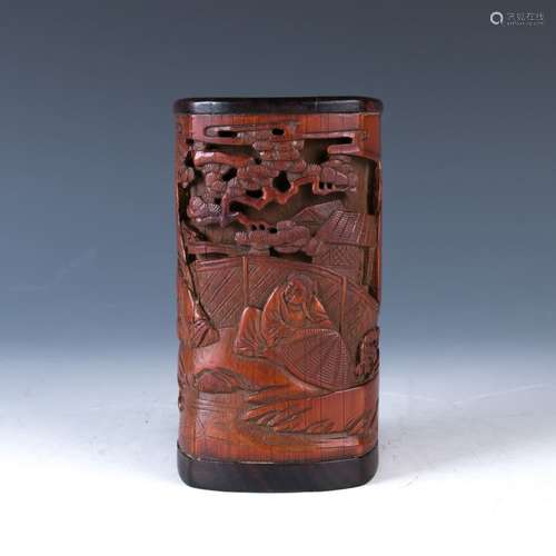 Bamboo Carved Brush Pot