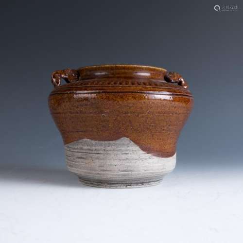 Brown Glazed Pottery Jar