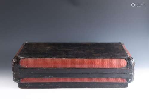 Large Black, Red and Gilt Lacquer Rectangular Box