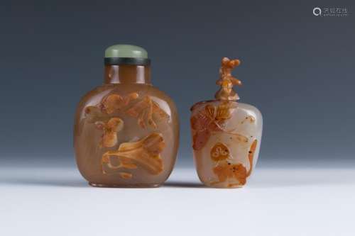 Two Agate Snuff Bottles