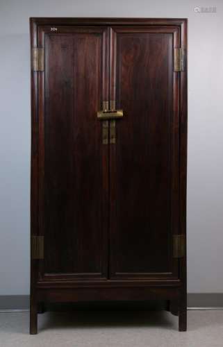 Stained Elmwood Sloping-stile Hinged Cabinet