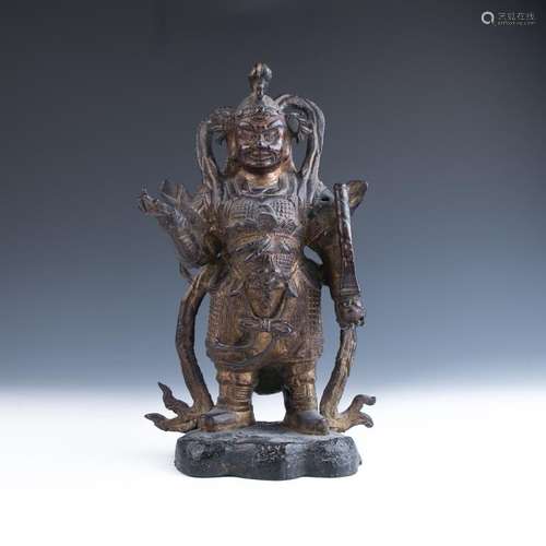 A Gilt-Bronze Figure of Wei Tuo Ming Dynasty