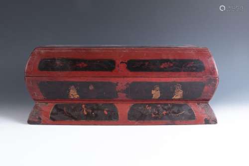 Red and Black Lacquer Rectangular Box