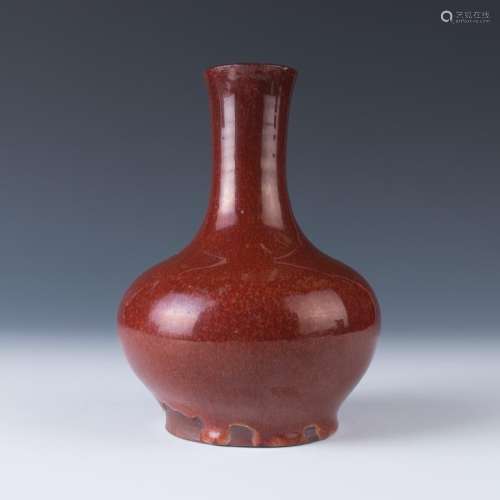 Plum Glazed Yixing Bottle Vase