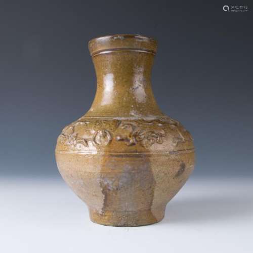 Olive Glazed Hu Vase