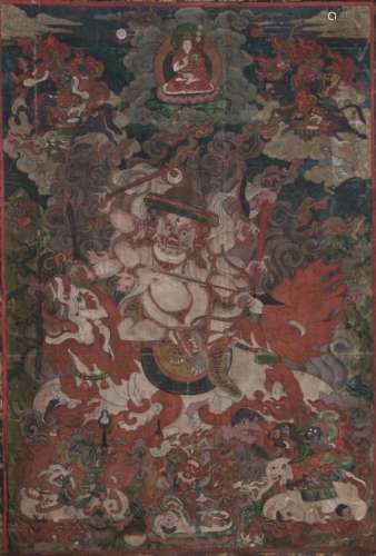 Thangka Six-Armed White Mahakala 17-18th Century