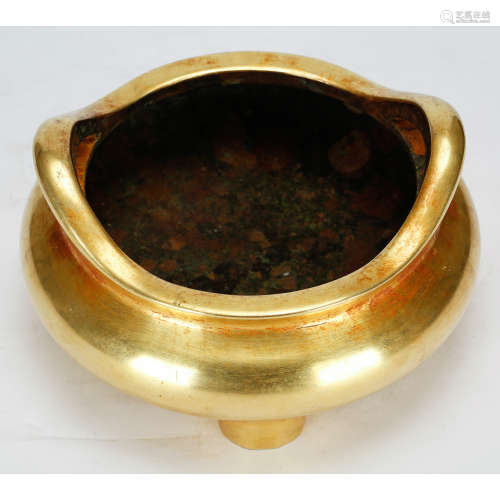 CHINESE GILT BRONZE CENSER