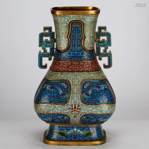 CHINESE CLOISONNE VASE WITH ARCHAIC PATTERN