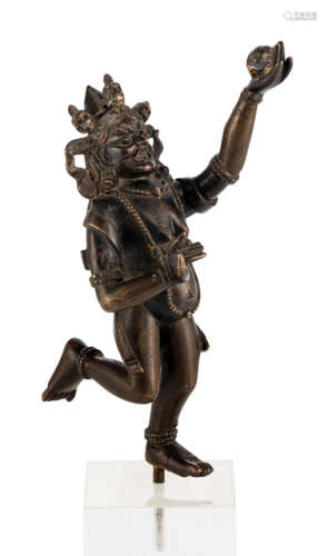 A BRONZE FIGURE OF PROBABLY YAMI