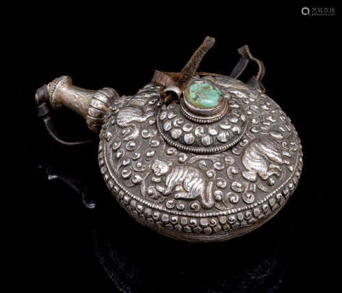 A SILVER SNUFF-BOTTLE