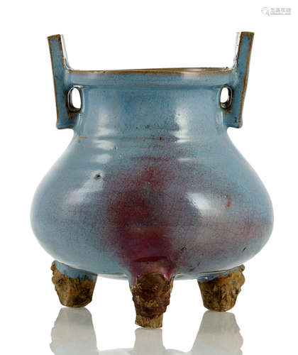 A PURPLE-SPLASHED 'JUN' CENSER