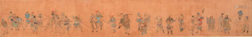 A PART OF A HANDSCROLL WITH FIGURE ILLUSTRATIONS