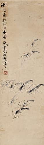 A PAINTING OF SHRIMPS IN THE STYLE OF QI BAISHI (1864-1957)