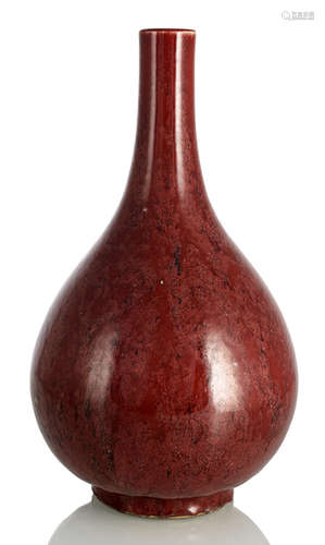 A LARGE FLAMBÉ-GLAZED BOTTLE VASE