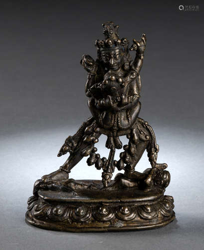 A BRONZE FIGURE OF SAMVARA