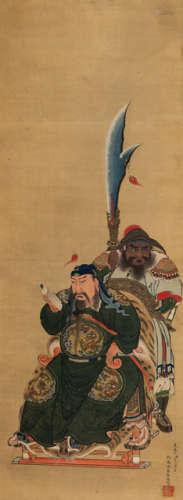 A PAINTING OF THE CHINESE GOD OF WAR GUAN YU