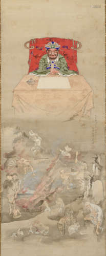 A BUDDHIST PAINTING AND A CALLIGRAPHY