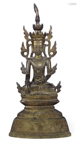 FIGUR EINES BUDDHA, BRONZE,