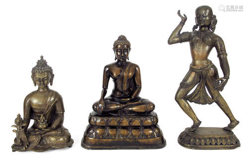 DREI BRONZEN, U.A. BUDDHA,