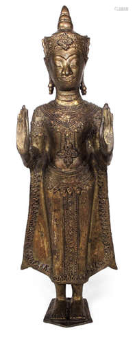 STEHENDER BUDDHA, BRONZE,