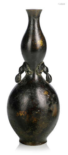 KALEBASSEN-VASE, BRONZE, GE-