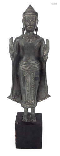 STEHENDER BUDDHA, BRONZE,