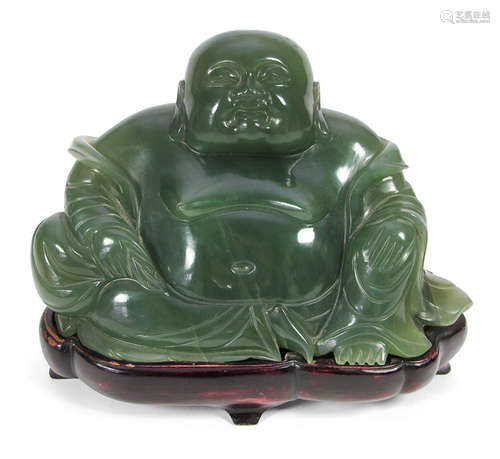 BUDAI AUS GRÜNEM STEIN, CHINA,