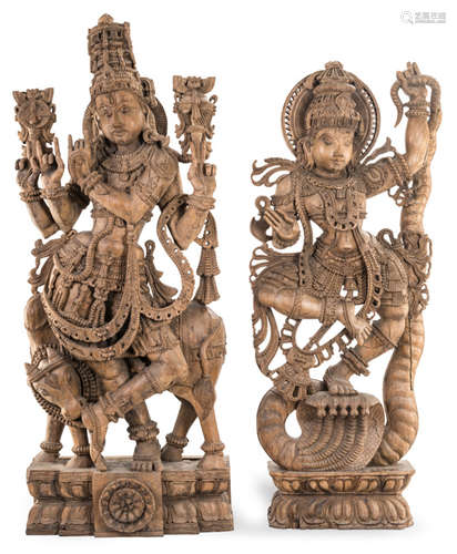 ZWEI GROSSE KRISHNA-FIGUREN,