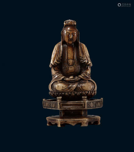 明 寿山石 观音菩萨像